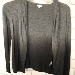 Hooded ombré sweater jacket